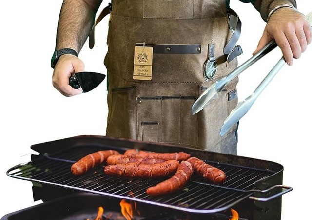 Шкіряний фартух для барбекю та гриля