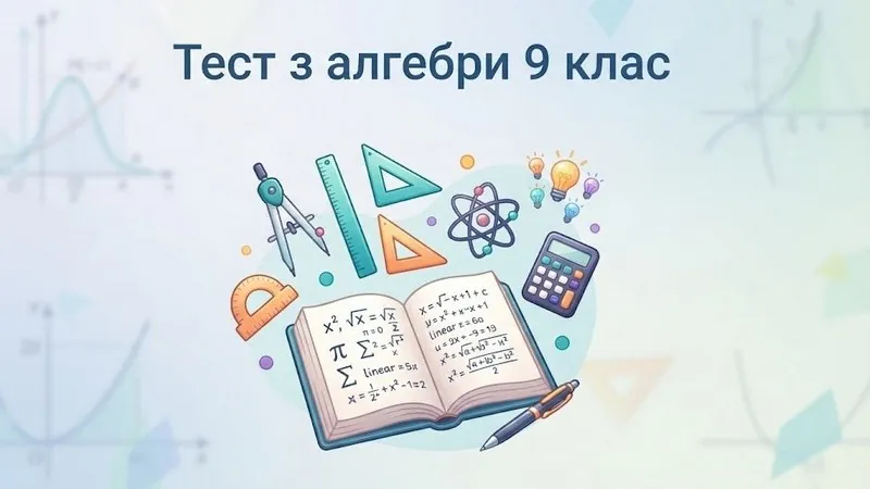 Тест з алгебри 9 клас онлайн — 20 запитань із поясненнями