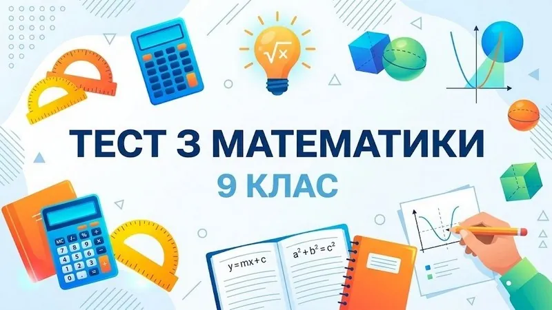 Тест з математики 9 клас онлайн: 20 завдань із відповідями та поясненнями